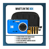 Kodak PixPro FZ45 Friendly Zoom Full-HD Camera with 32GB Card, Compact Case and AA Batteries (Blue)