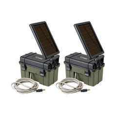 Hunting Made Easy HME 12-Volt Battery Box with 2-Watt Solar Panel for Trail Cameras (2-Pack)