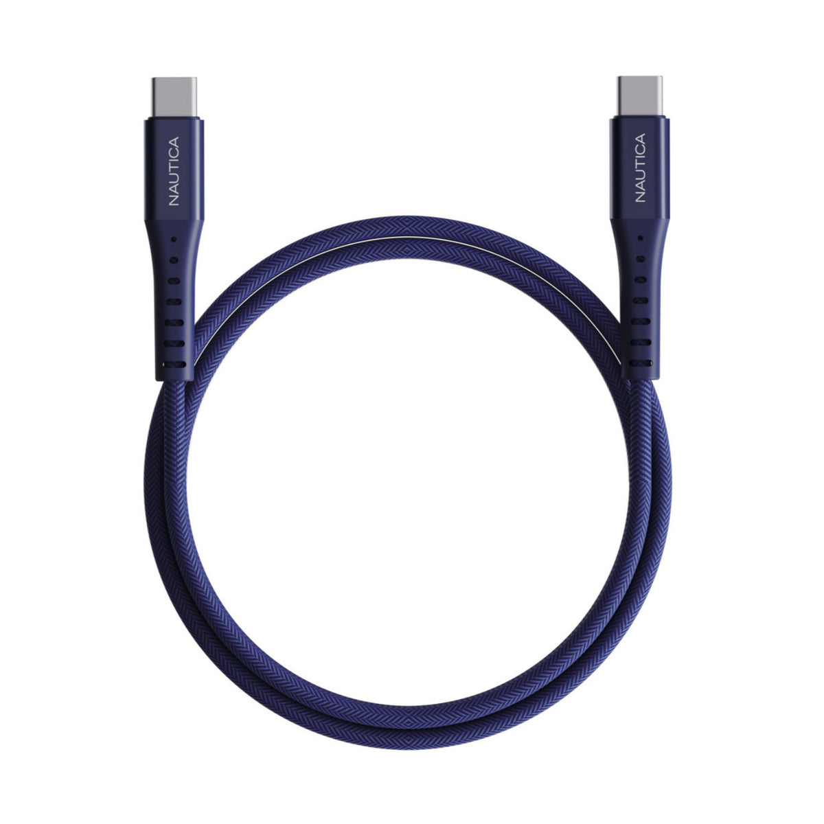 Nautica Urban CB500 Premium Braided 6ft USB-C to USB-C Cable with 65W Fast Charge (Navy)