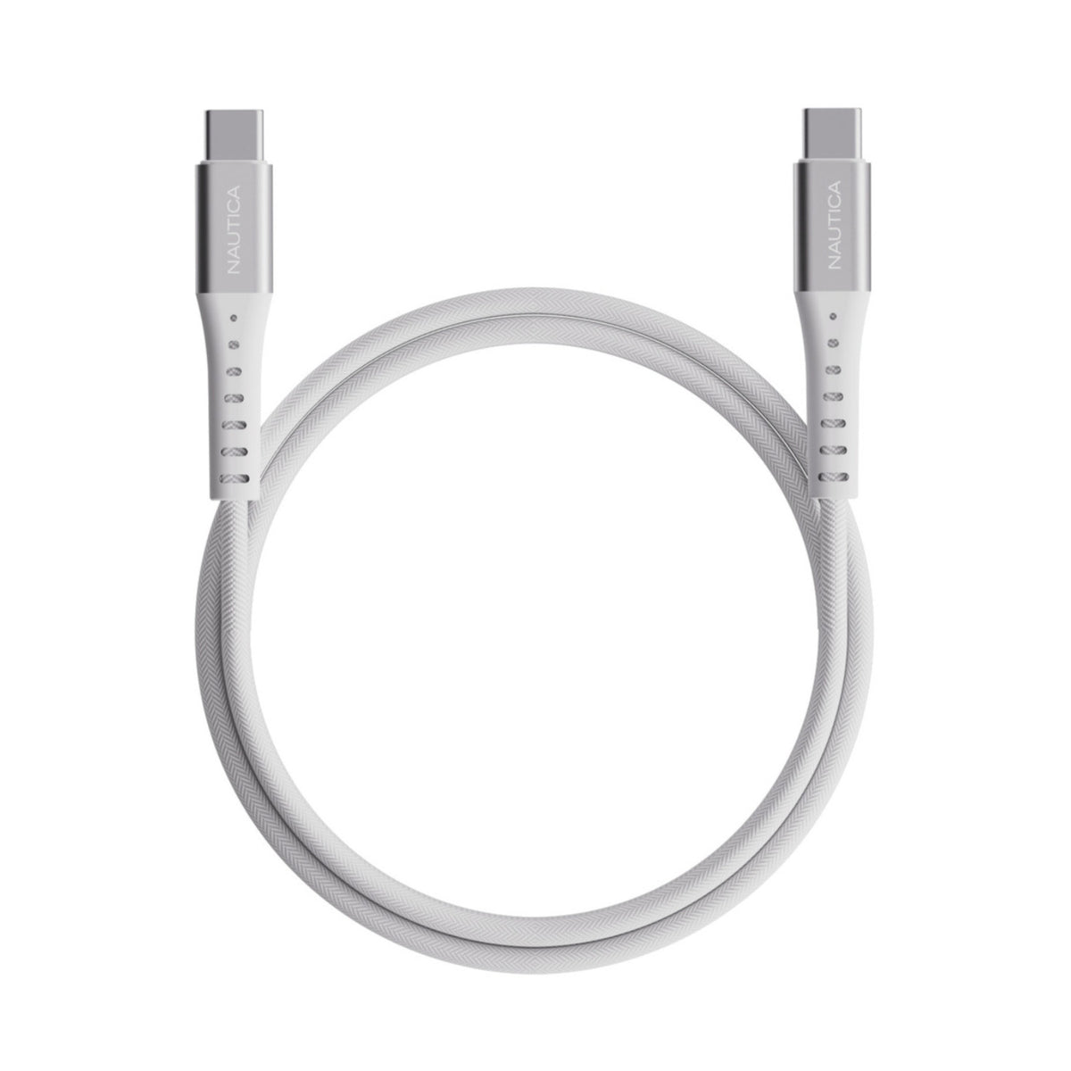 Nautica Urban CB500 Premium Braided 6ft USB-C to USB-C Cable with 65W Fast Charge (White)