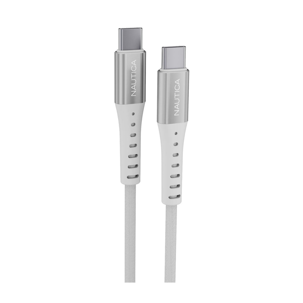 Nautica Urban CB500 Premium Braided 6ft USB-C to USB-C Cable with 65W Fast Charge (White)