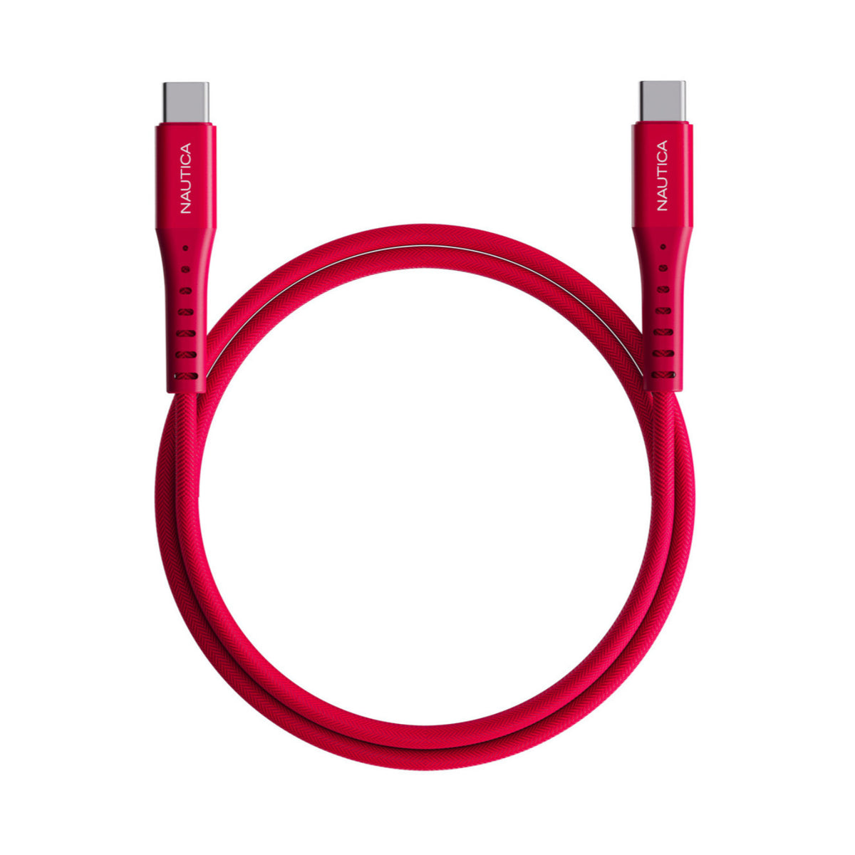 Nautica Urban CB500 Premium Braided 6ft USB-C to USB-C Cable with 65W Fast Charge (Red)