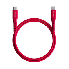 Nautica Urban CB500 Premium Braided 6ft USB-C to USB-C Cable with 65W Fast Charge (Red)