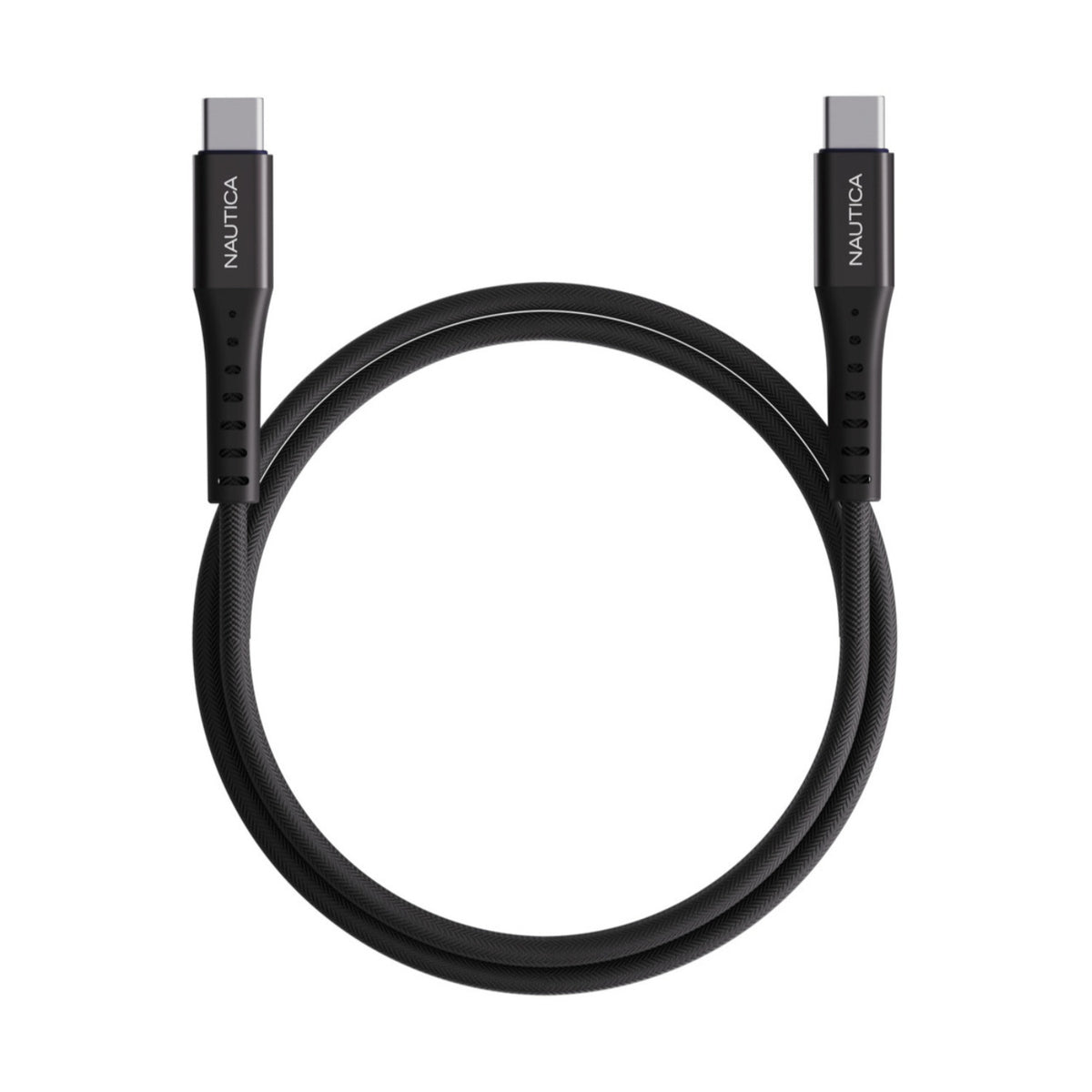 Nautica Urban CB500 Premium Braided 6ft USB-C to USB-C Cable with 65W Fast Charge (Black)