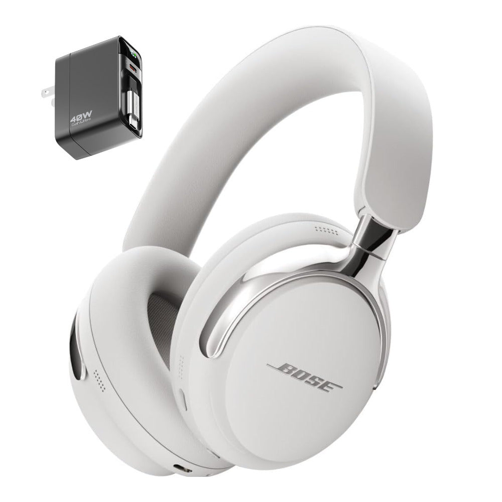 Bose QuietComfort Ultra 2nd Gen Noise Cancelling Headphones (White Smoke) with Accessory