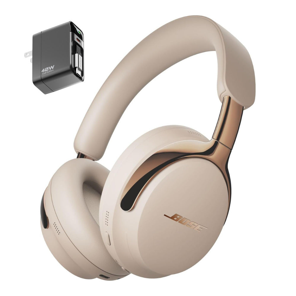 Bose QuietComfort Ultra 2nd Gen Noise Cancelling Headphones (Driftwood Sand) with Accessory
