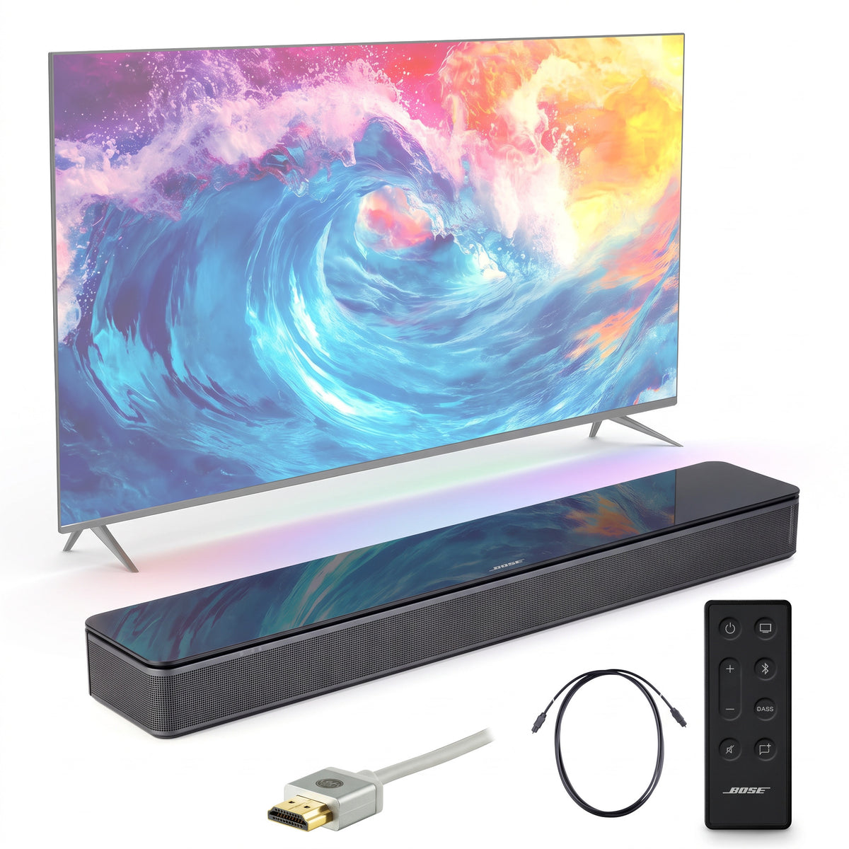 Bose TV Speaker Soundbar for TV with Bluetooth, Dialogue Mode, HDMI-ARC, Optical and HDMI Cables