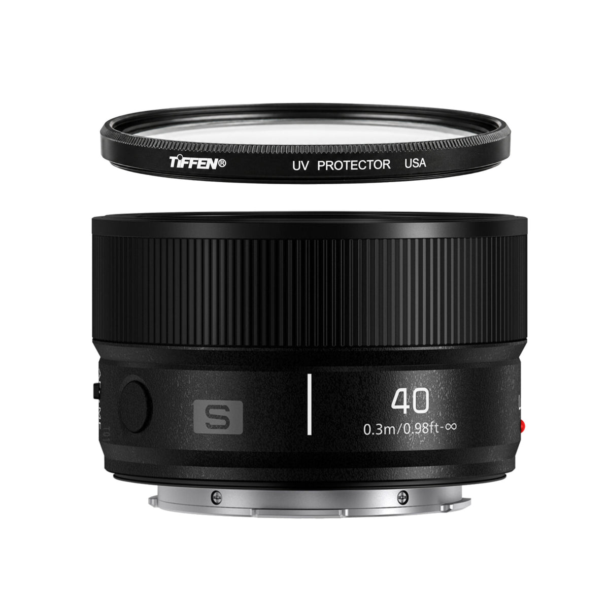 Panasonic LUMIX S 40mm f/2 L-Mount Compact Prime Lens Bundle with 62mm UV Protector Lens Filter