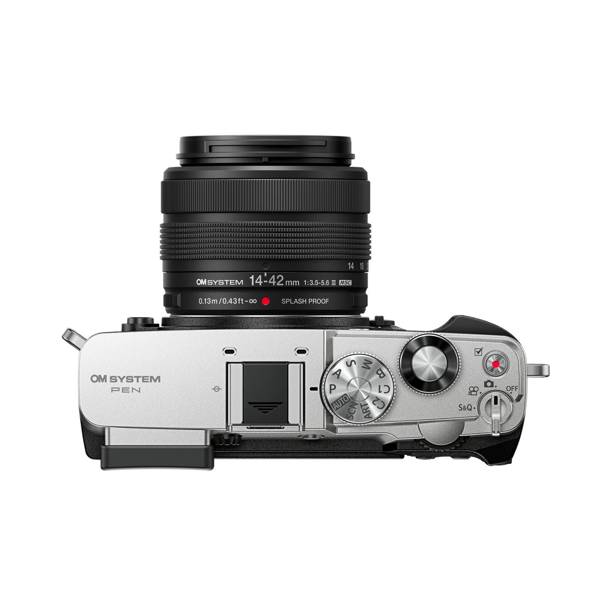 OM System PEN 20.4MP Digital Camera with 14-42mm and 40-150mm Lenses, and Wrist Strap (Silver)