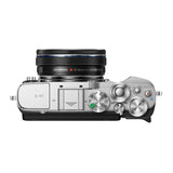 OM System PEN 20.4MP Mirrorless Camera for 4K Video Recording with a Skinny Wrist Strap (Silver)