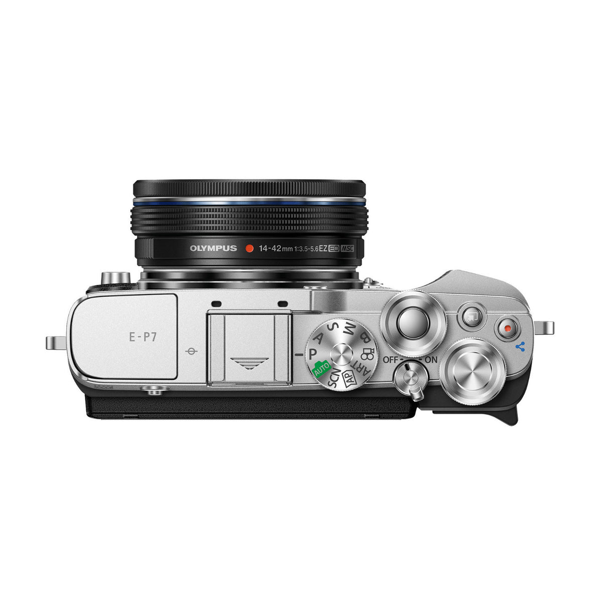 OM System PEN Mirrorless Camera with 14-42mm F3.5-5.6 III Lens and Skinny Wrist Strap (Silver)