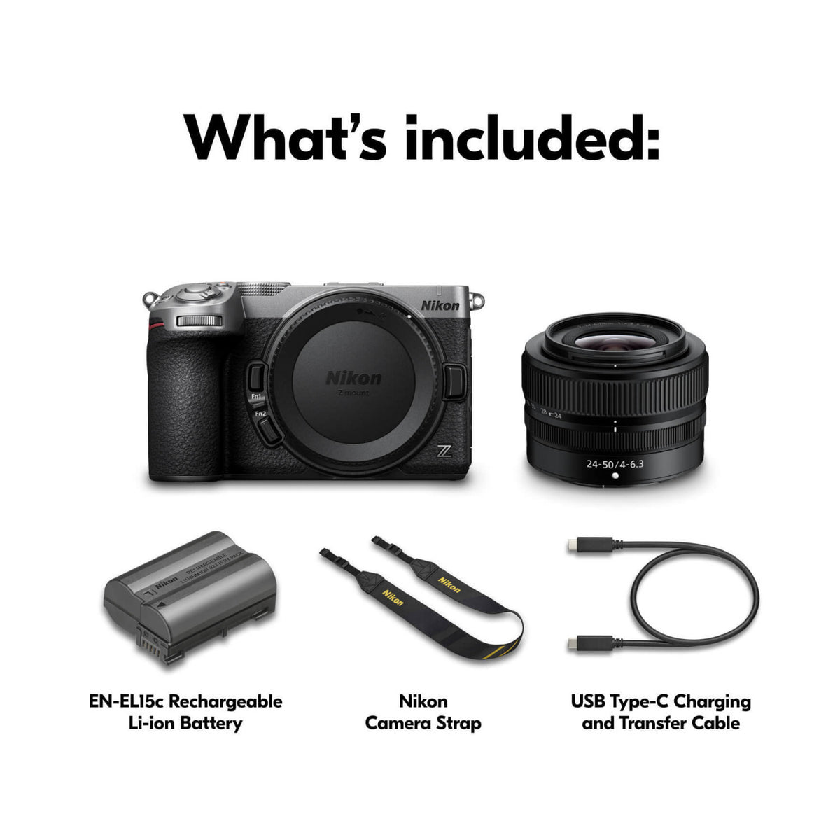 Nikon Z5IIC 24.5MP 4K Compact Full-Frame Mirrorless Camera with 24-50mm f/4-6.3 Lens (Silver)