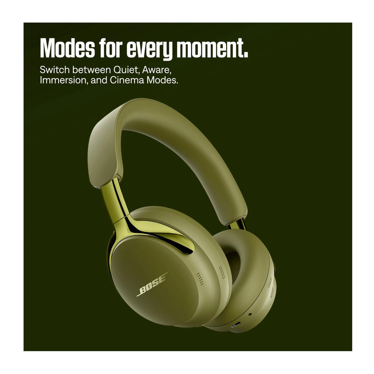 Bose QuietComfort Ultra Wireless Noise Canceling Over-Ear Headphones (2nd Gen) Olive Green