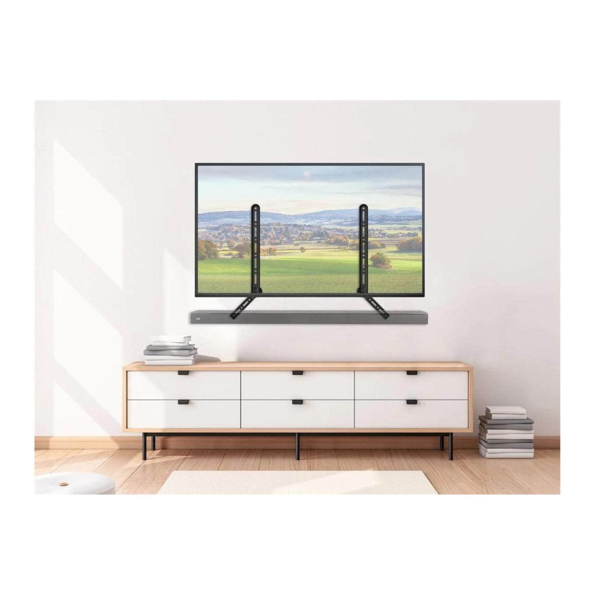Monoprice Universal Soundbar Bracket with Adjustable Arms Fits Displays 23in to 75in