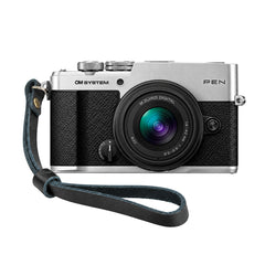 OM System PEN Mirrorless Camera with 14-42mm F3.5-5.6 III Lens and Skinny Wrist Strap (Silver)
