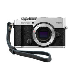 OM System PEN 20.4MP Mirrorless Camera for 4K Video Recording with a Skinny Wrist Strap (Silver)