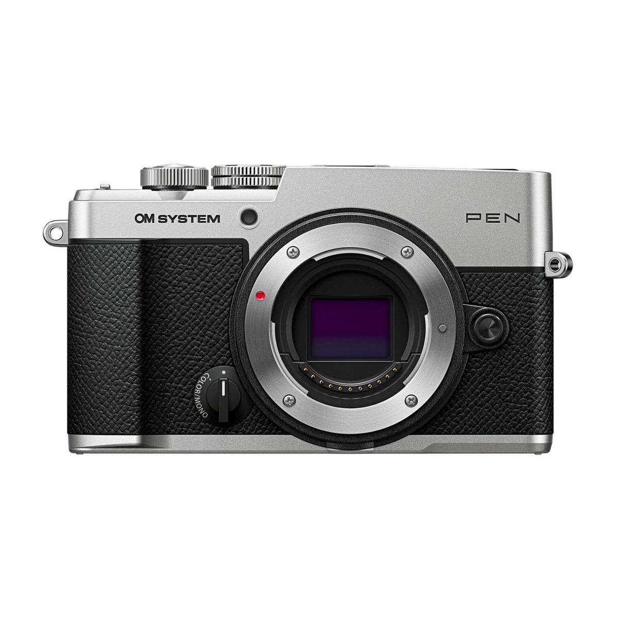OM System PEN 20.4MP Mirrorless Camera for 4K Video Recording with a Skinny Wrist Strap (Silver)