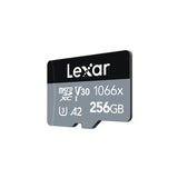Lexar Professional 1066x 256GB microSDXC UHS I Card U3 V30 A2 Silver Series