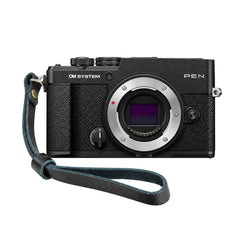 OM System PEN 20.4MP Mirrorless Camera for 4K Video Recording with a Skinny Wrist Strap (Black)