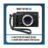 OM System PEN 20.4MP Mirrorless Camera for 4K Video Recording with a Skinny Wrist Strap (Black)