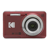 Kodak PIXPRO FZ55 Digital Camera Bundle with 64GB SDXC Card, Card Reader, and Small Pouch (Red)