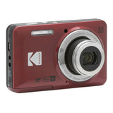 Kodak PIXPRO FZ55 Digital Camera Bundle with 64GB SDXC Card, Card Reader, and Small Pouch (Red)