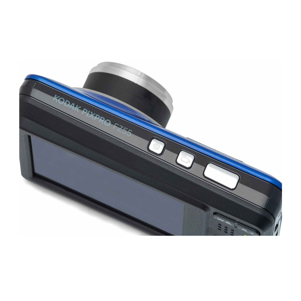 Kodak PIXPRO FZ55 Digital Camera Bundle with 64GB SDXC Card, Card Reader, and Small Pouch (Blue)