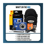 Kodak PIXPRO FZ55 Digital Camera Bundle with 64GB SDXC Card, Card Reader, and Small Pouch (Blue)