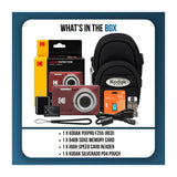 Kodak PIXPRO FZ55 Digital Camera Bundle with 64GB SDXC Card, Card Reader, and Small Pouch (Red)