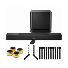 Bose Smart Dolby Atmos Soundbar (Black) Bundle with Bass Module 500 Wireless Subwoofer & Accessories