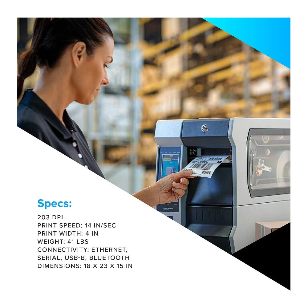 Zebra ZT411 203 dpi Thermal Transfer Industrial Printer 4 Inch Print Width