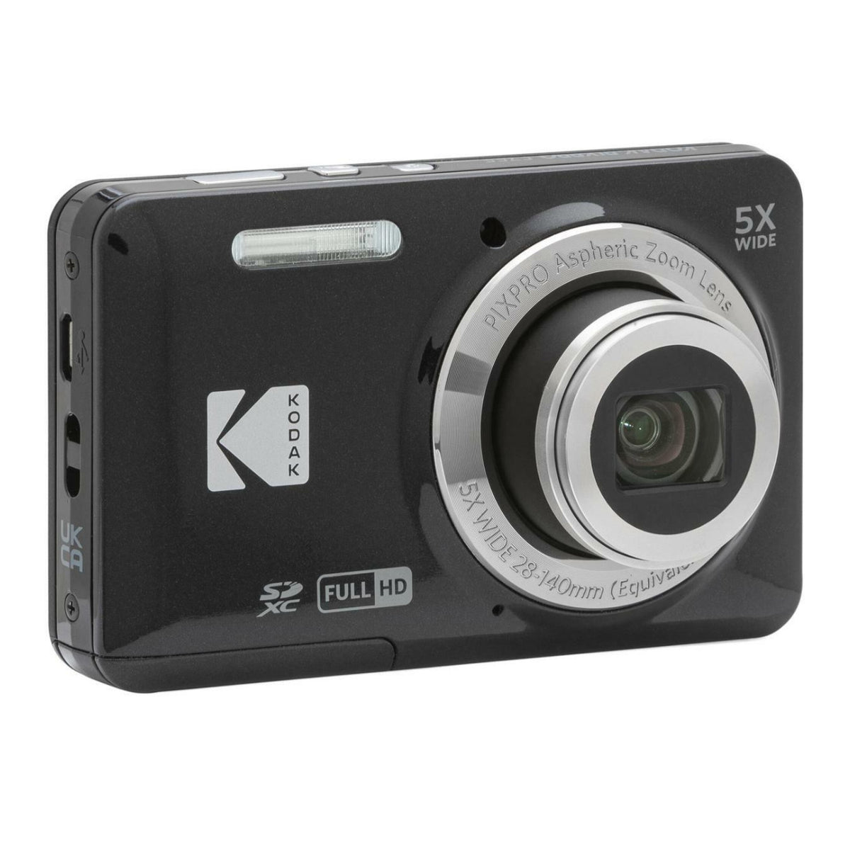 Kodak PIXPRO FZ55 Digital Camera Bundle with 64GB SDXC Card, Card Reader, and Small Pouch (Black)