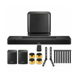 Bose Smart Dolby Atmos Soundbar (Black) Bundle with Subwoofer, Surround Speakers and Accessories