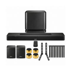 Bose Smart Dolby Atmos Soundbar (Black) Bundle with Subwoofer, Surround Speakers and Accessories