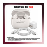 Bose QuietComfort Ultra True Wireless Earbuds 2nd Gen (White Smoke) Bundle with Accessories