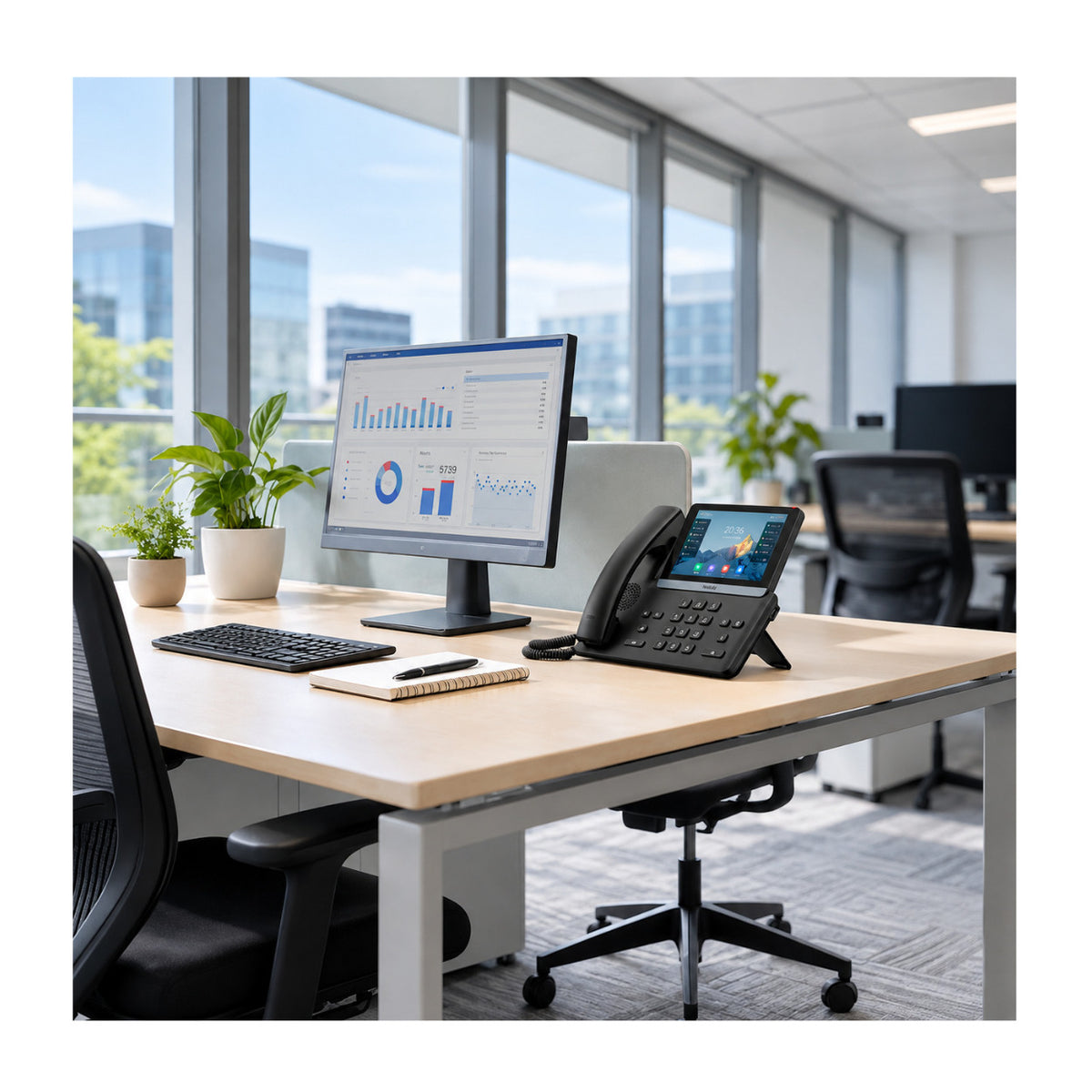 Yealink T77U Corded Conferencing Business IP Phone with 7-inch Touchscreen and 10-Way Conferencing