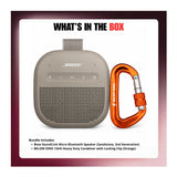 Bose SoundLink Micro Bluetooth Speaker (Sandstone, 2nd Generation) Bundle with Carabiner