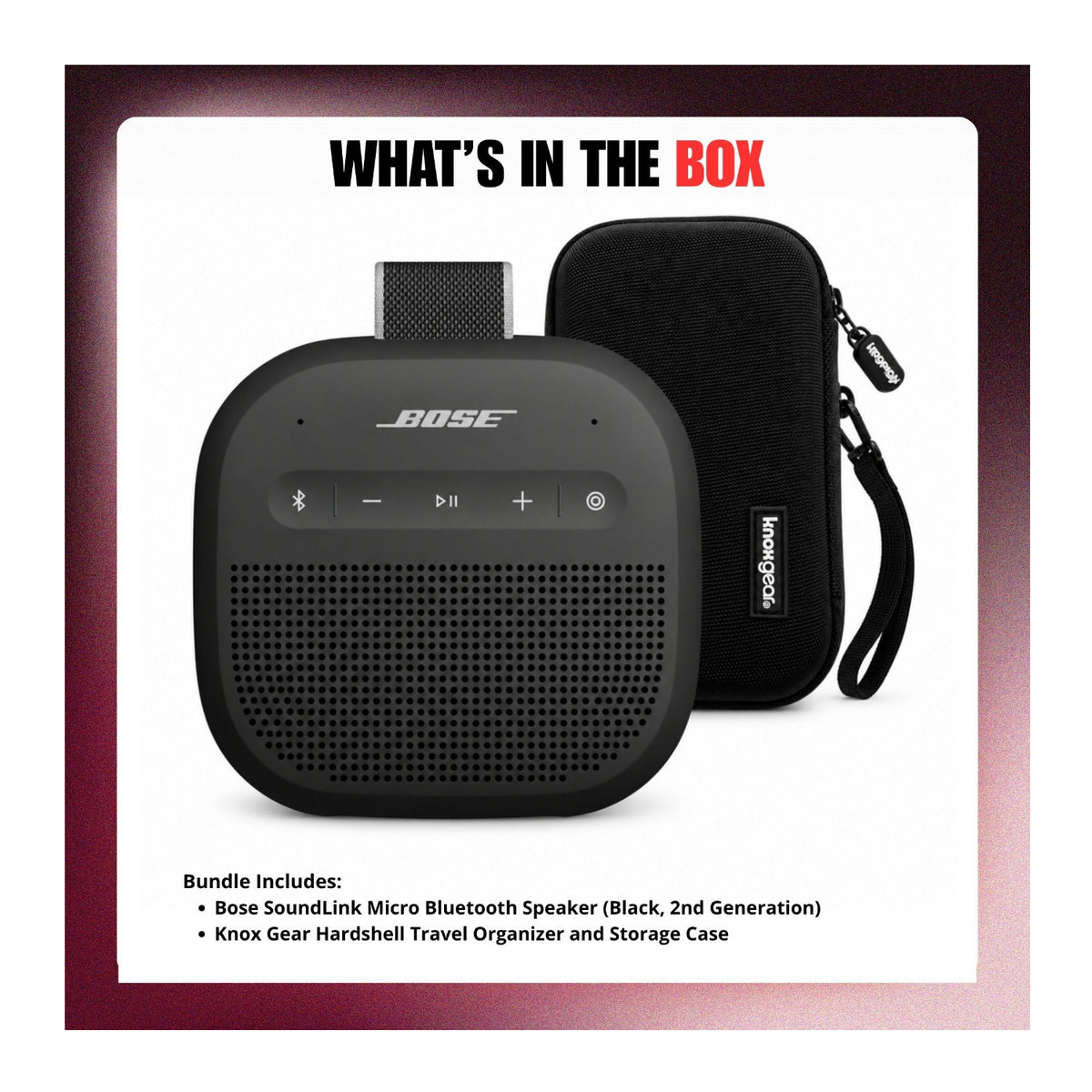 Bose SoundLink Micro Bluetooth Speaker (Black, 2nd Generation) with Storage Case Bundle
