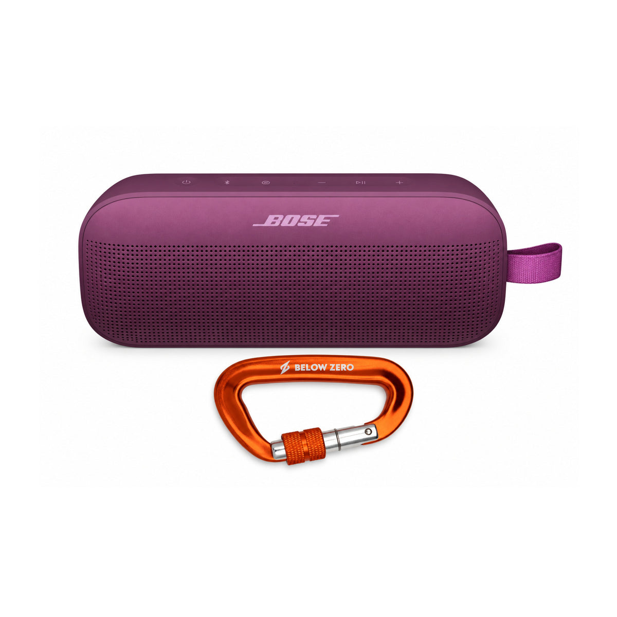 Bose SoundLink Flex Portable Bluetooth Speaker (2nd Gen, Rosewood Mauve) Bundle with Carabiner