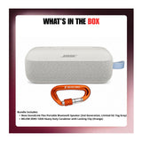 Bose SoundLink Flex Portable Bluetooth Speaker (2nd Gen, Ltd Ed. Fog Gray) Bundle with Carabiner