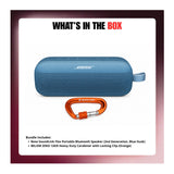 Bose SoundLink Flex Portable Bluetooth Speaker (2nd Generation, Blue Dusk) Bundle with Carabiner