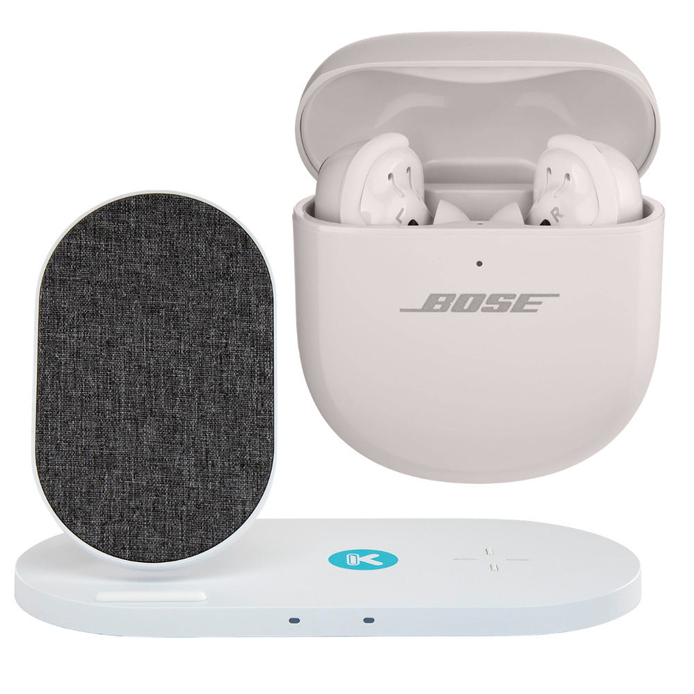 Bose QuietComfort Ultra True Wireless Earbuds 2nd Gen (White Smoke) Bundle with Charging Accessory