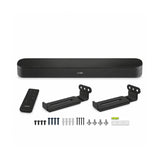 Bose TV Speaker (2nd Gen) Compact Bluetooth Soundbar (Black) with Wall Mounts Bundle