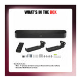 Bose TV Speaker (2nd Gen) Compact Bluetooth Soundbar (Black) with Wall Mounts Bundle