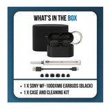 Sony WF-1000XM6 True Wireless Noise Cancelling Earbuds with Silicone Case and Cleaning Kit (Black)