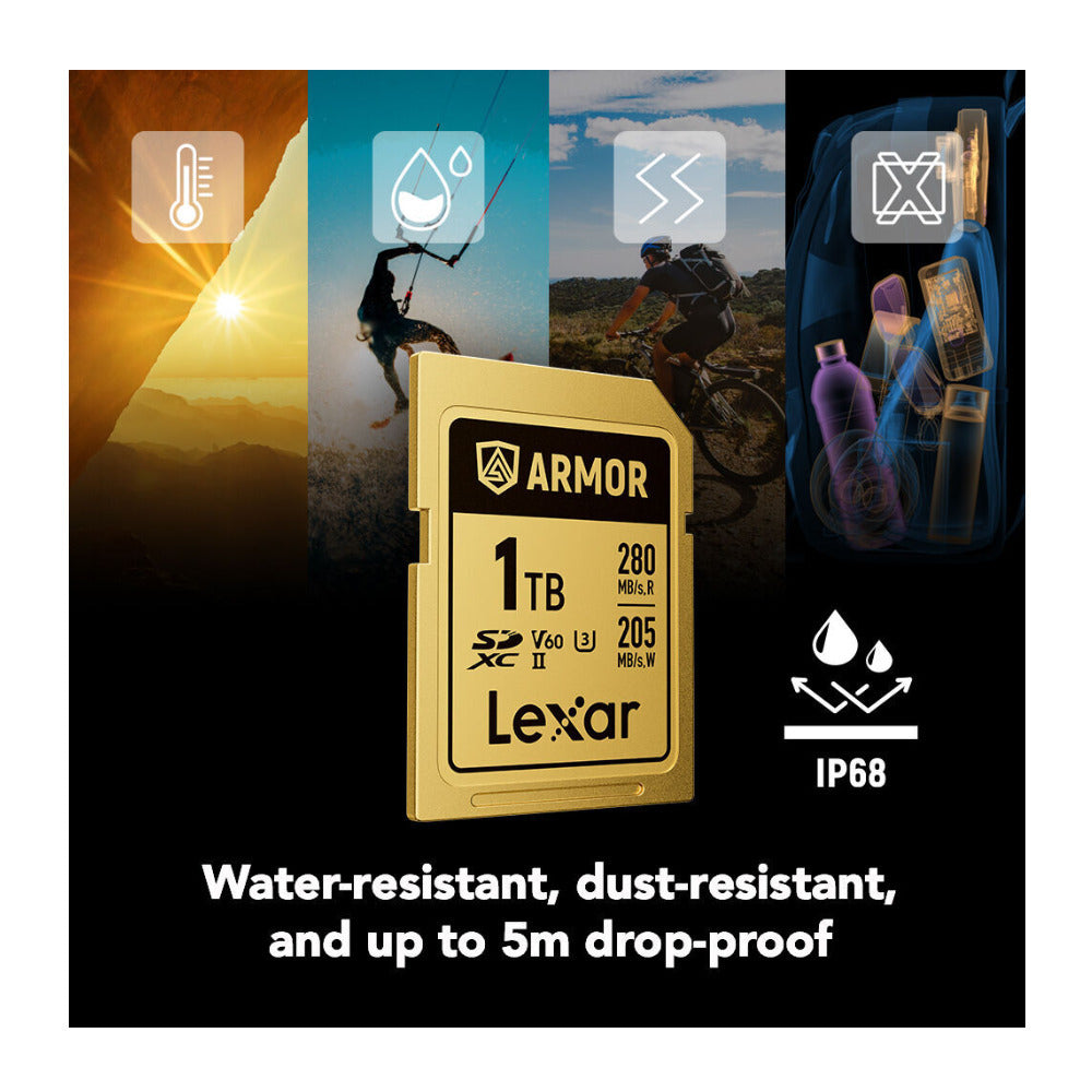 Lexar 1TB ARMOR GOLD UHS-II V60 SDXC Memory Card