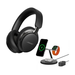 Bose QuietComfort Ultra Wireless Headphones (Black, 2nd Gen) Bundle with MagSafe, Wireless Charger