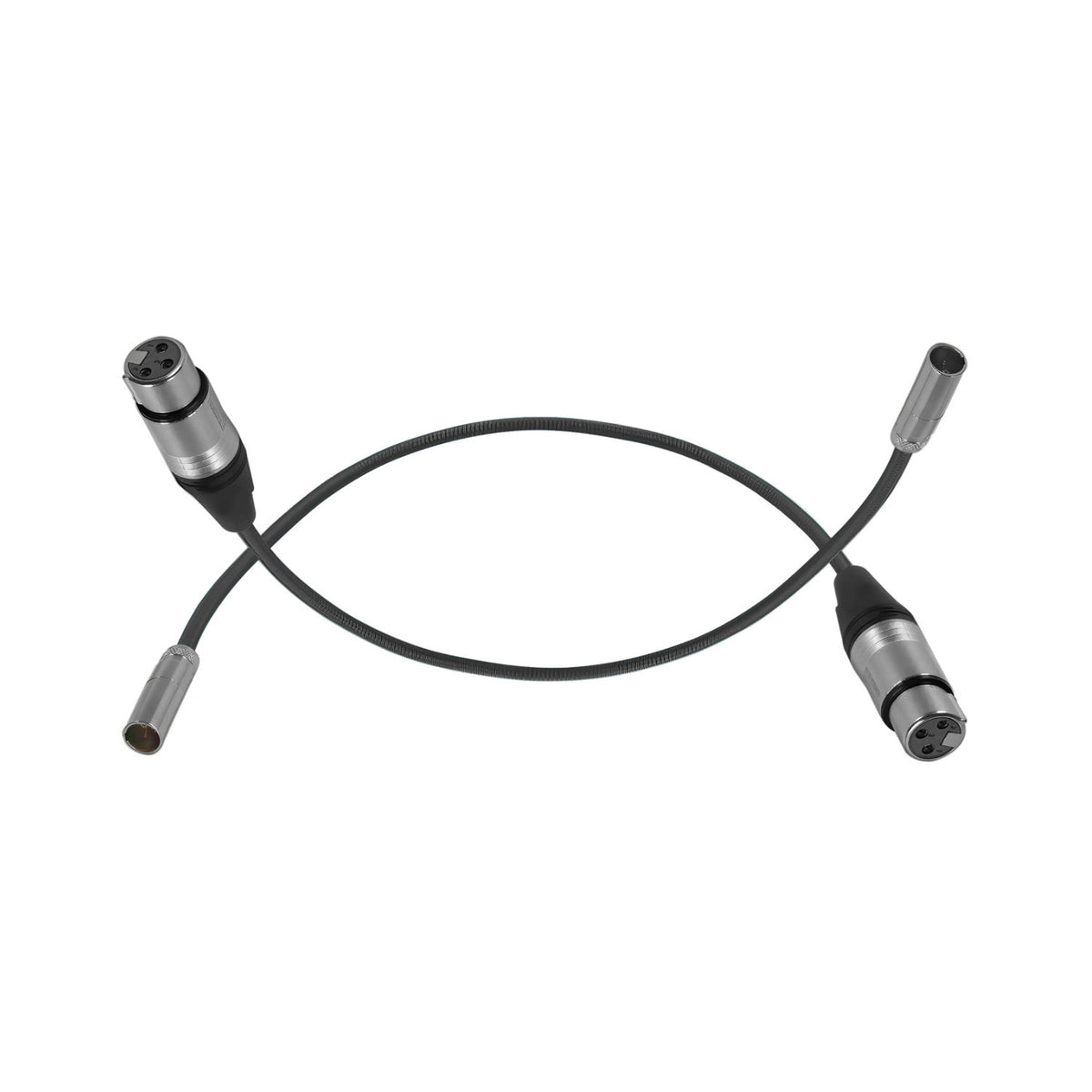 Kondor Blue Mini 16-inch XLR Male to XLR Female Audio Cable 2-Pack with Durable Connectors (Black)