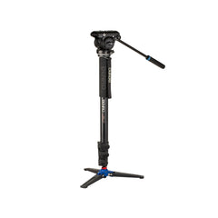 Benro A48FD Classic Aluminum Monopod with S4PRO Fluid Video Head and 3 Leg Base