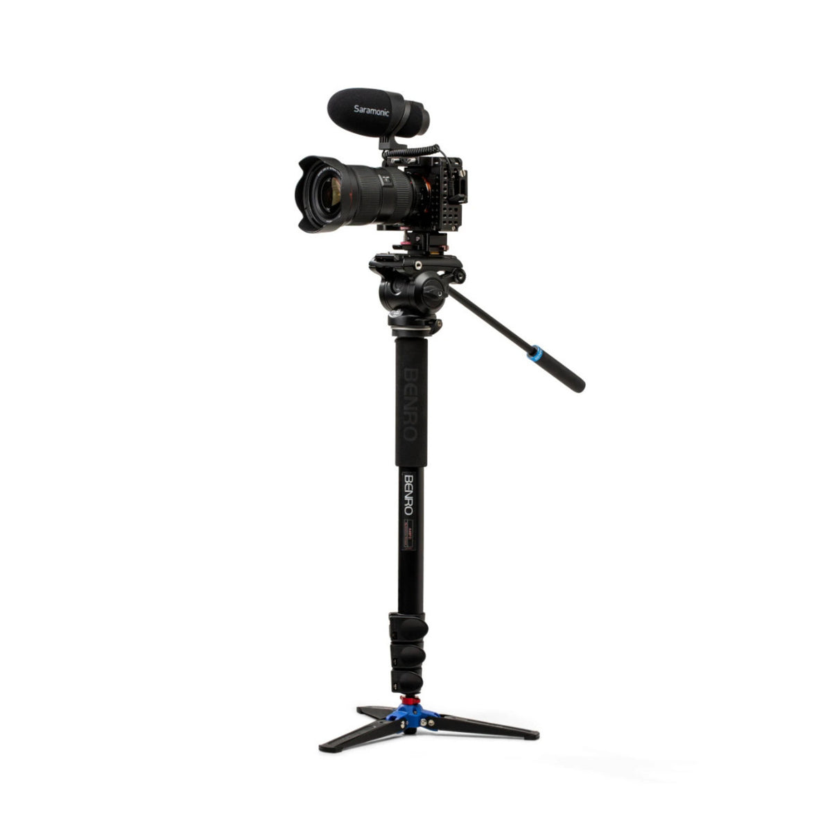 Benro A48FD Classic Aluminum Monopod with S4PRO Fluid Video Head and 3 Leg Base